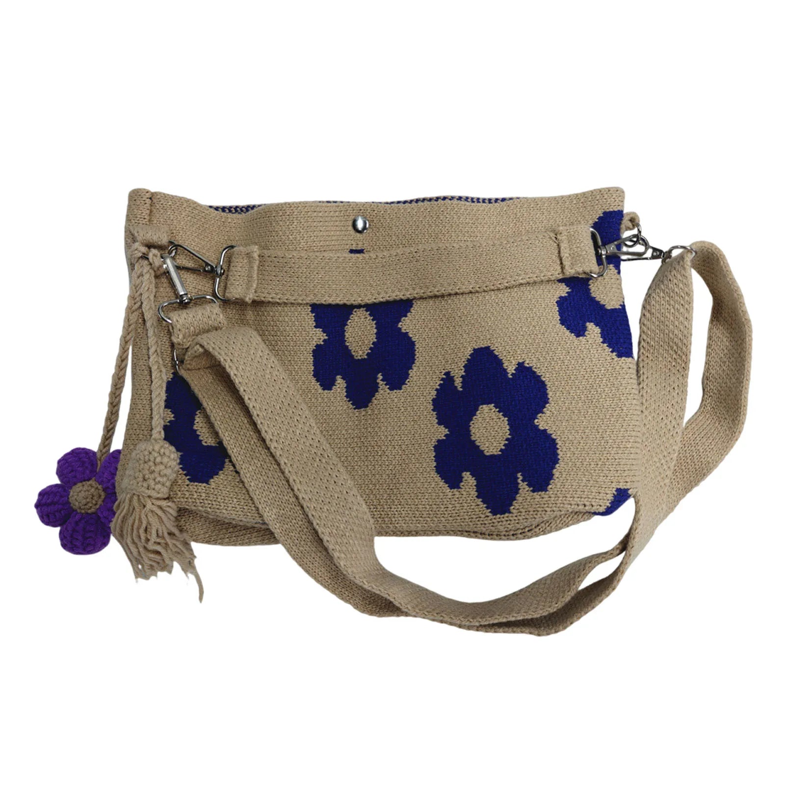 Bolso de ganchillo con flores