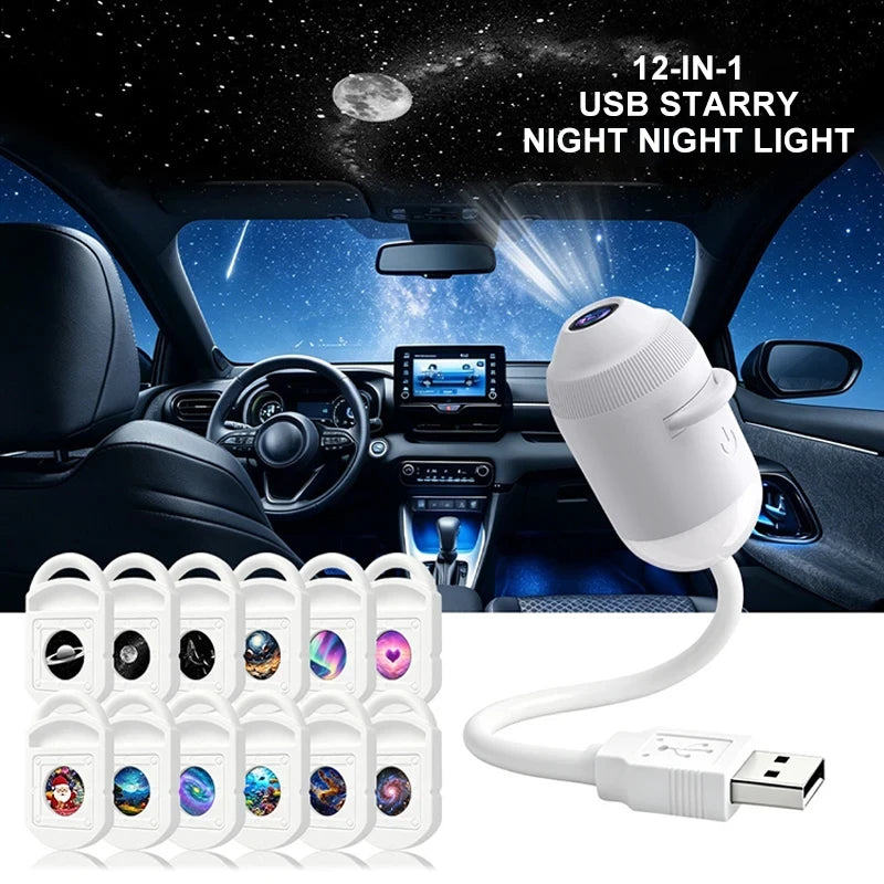 Mini Projector Desk Lamp Night Small Night Lamp Starry Sky Atmosphere Light