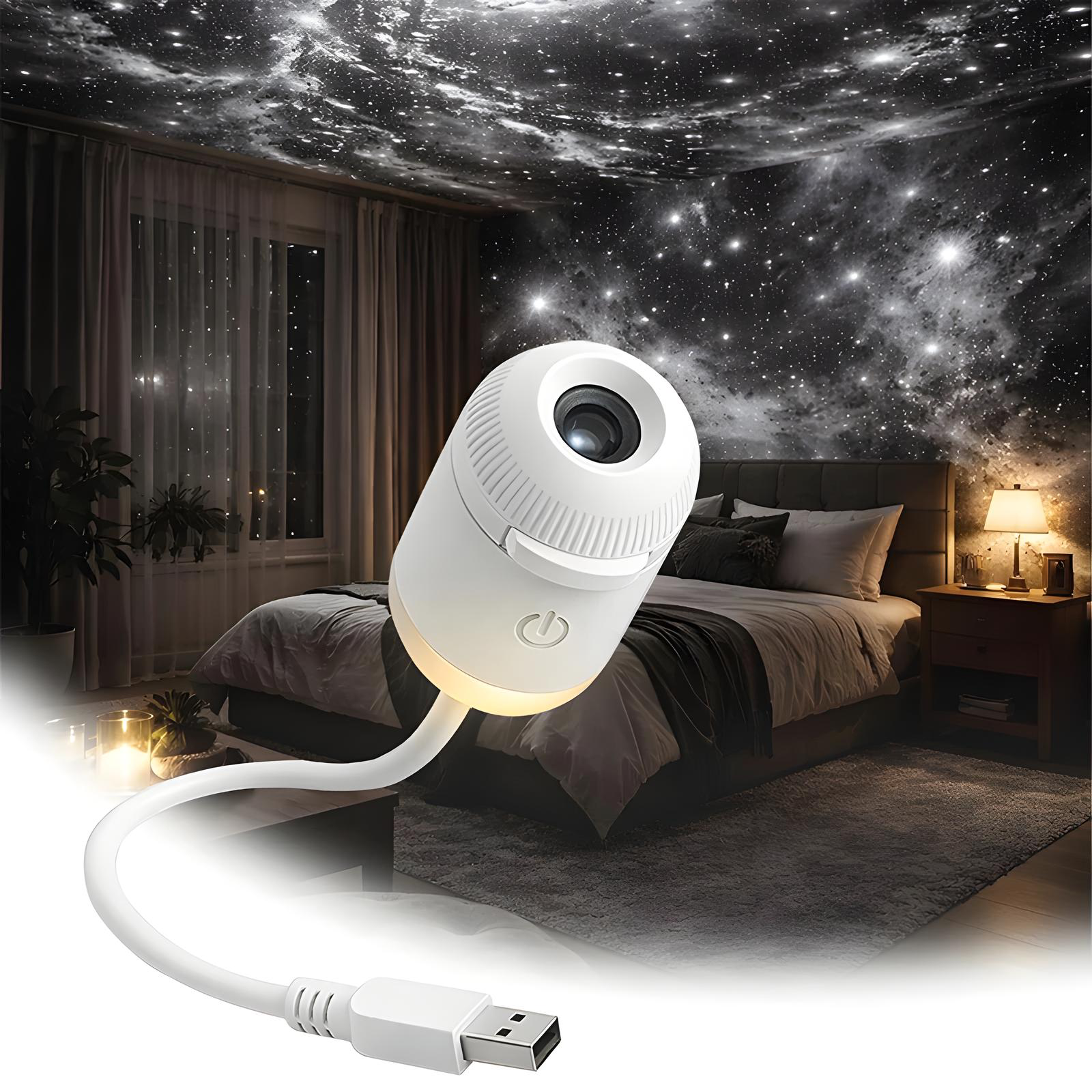 Proyector de estrellas USB con discos de diapositivas