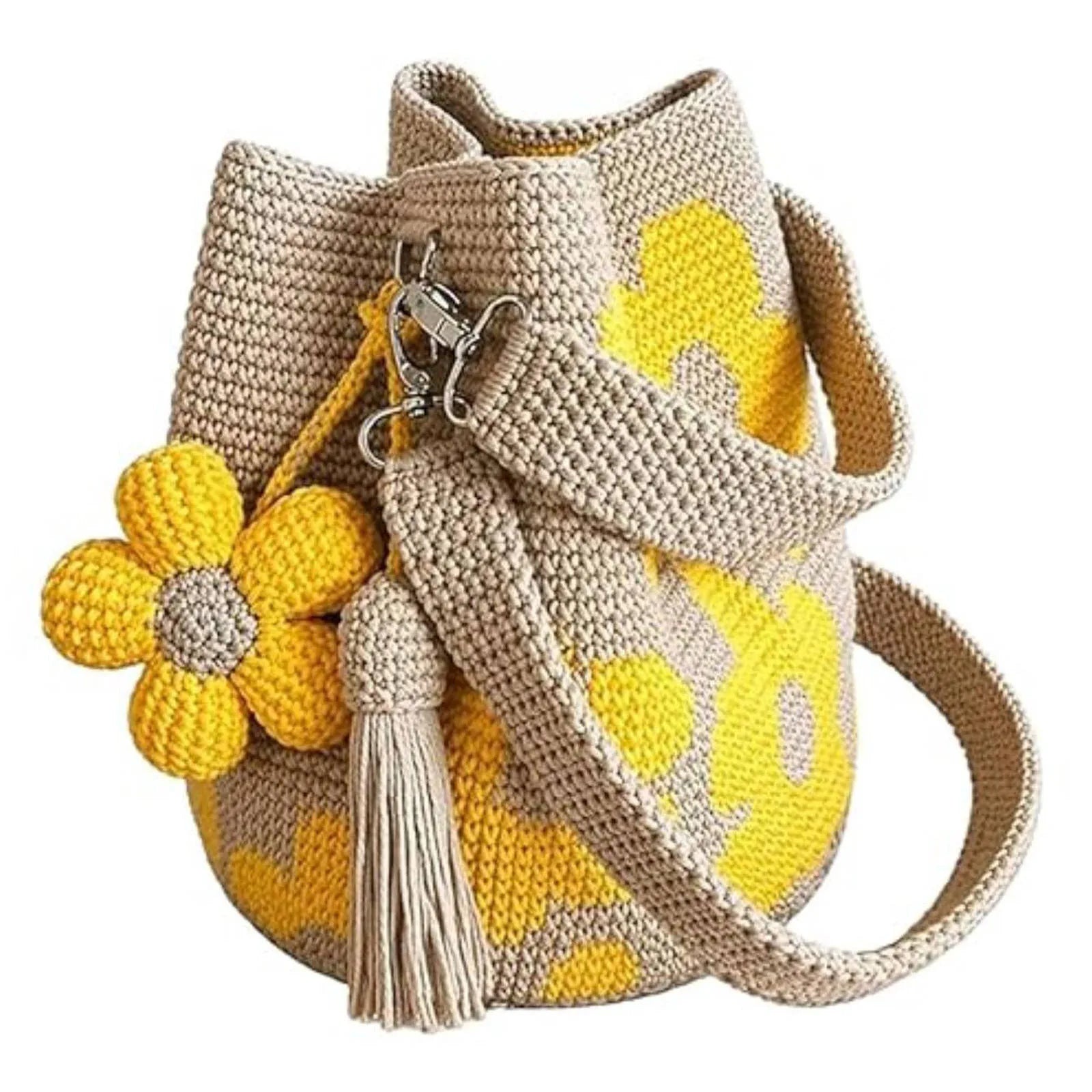 Bolso de ganchillo con flores