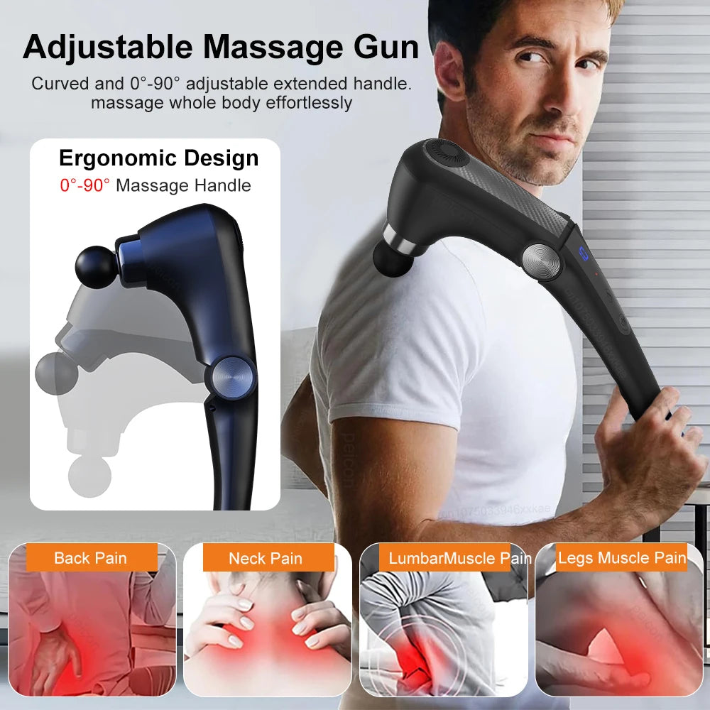 Pistola de masaje de fascia con mango extensor