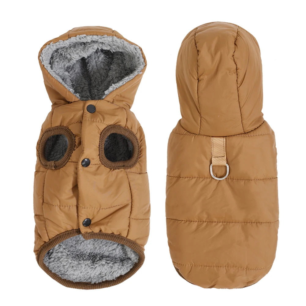 Chaqueta con capucha acogedora para mascotas
