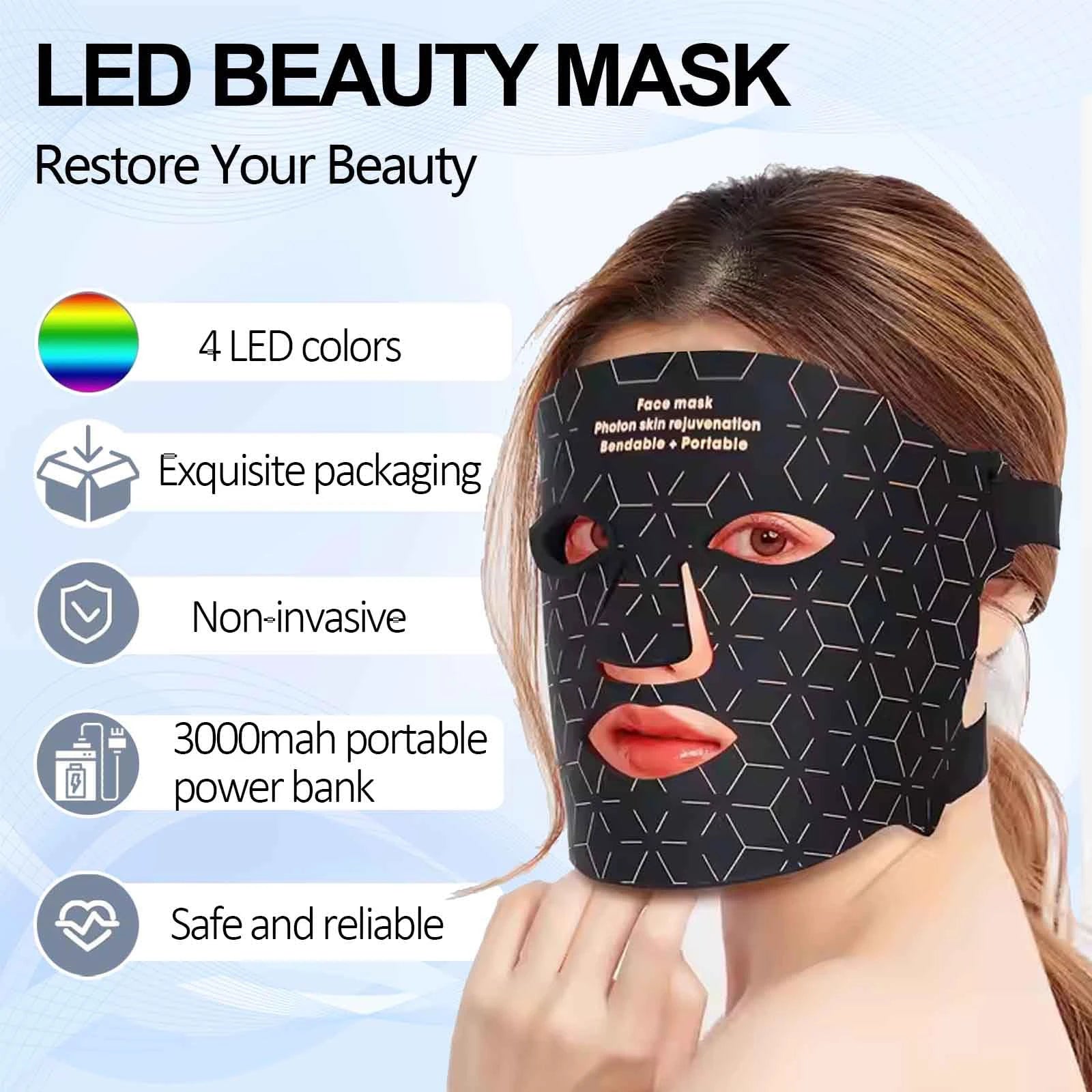 Máscara Facial de Terapia de Luz Roja