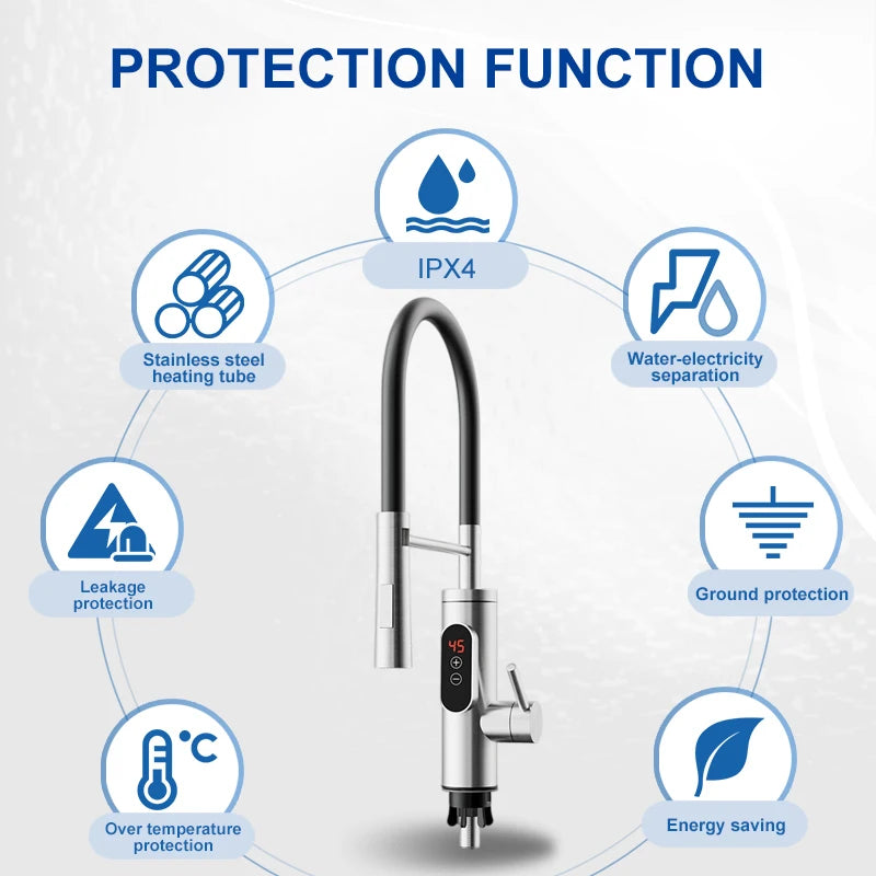 Grifo de cocina con calentador de agua instantáneo