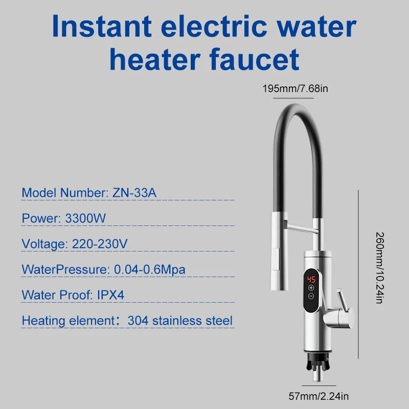 Grifo de cocina con calentador de agua instantáneo