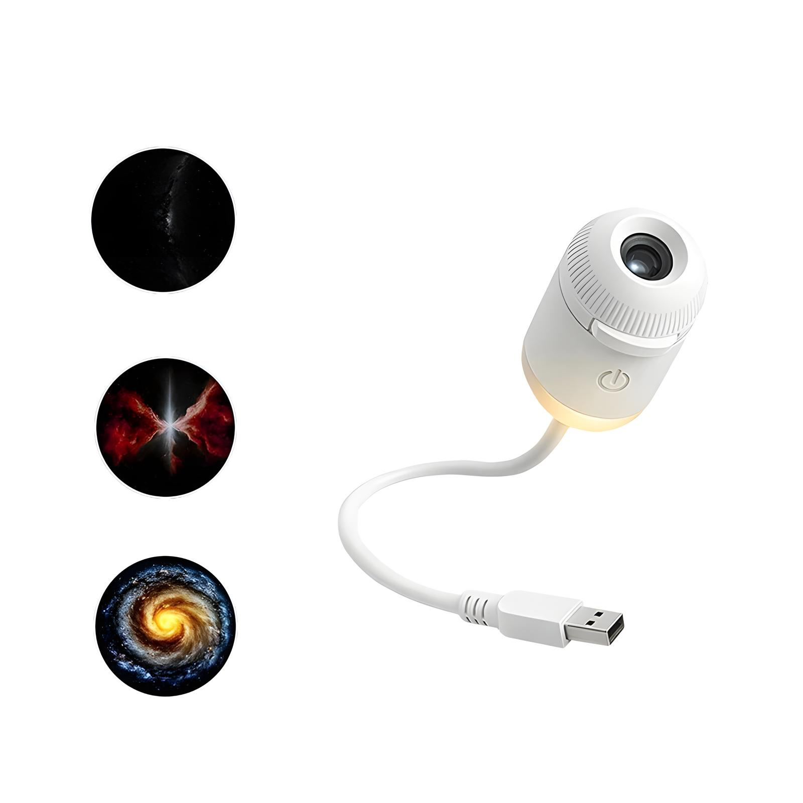Proyector de estrellas USB con discos de diapositivas