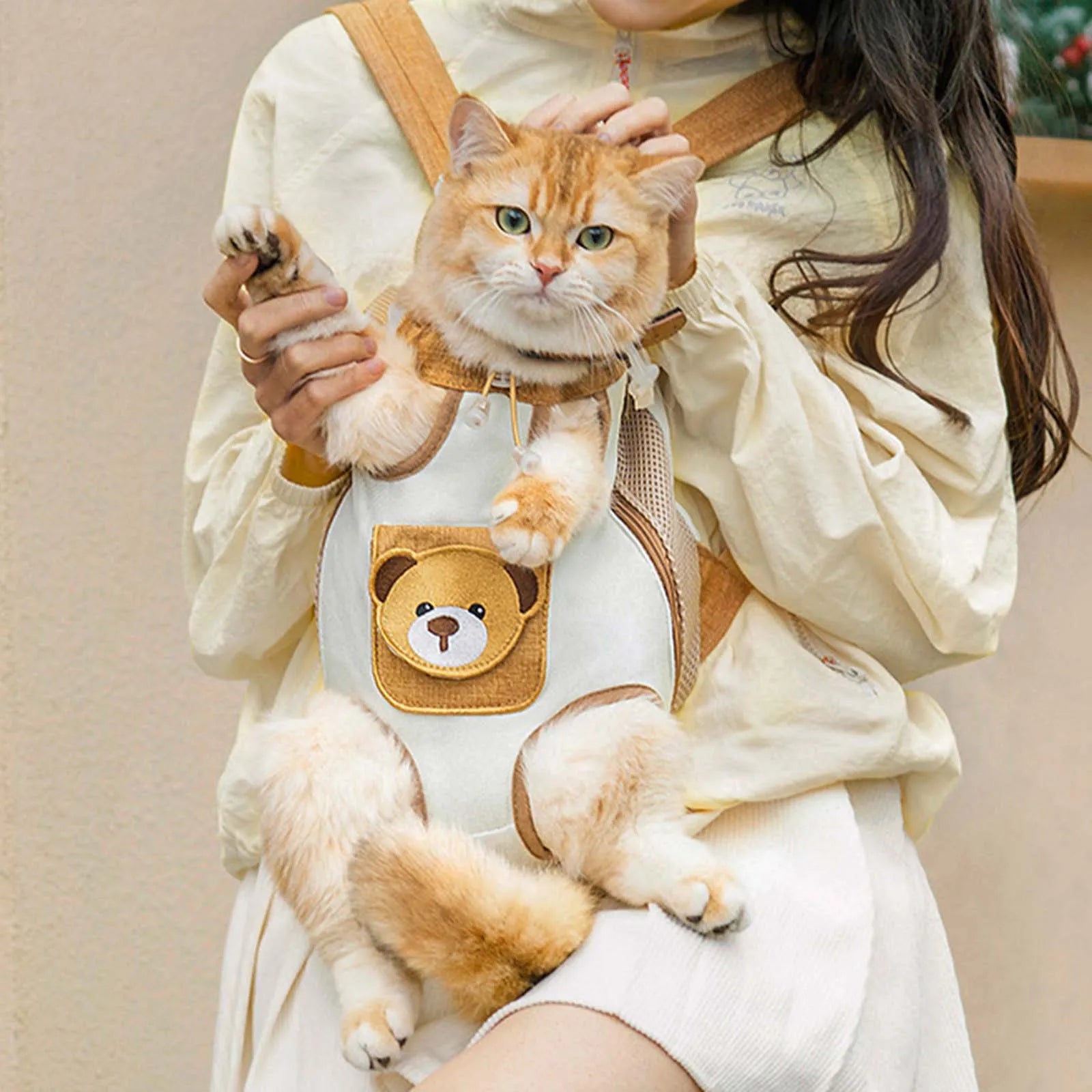Transportín delantero para gatos