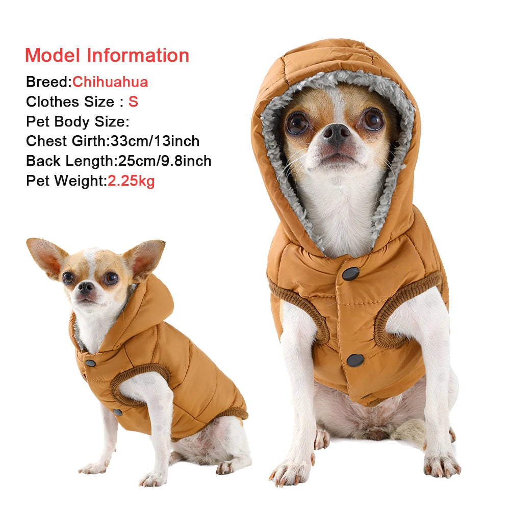 Chaqueta con capucha acogedora para mascotas