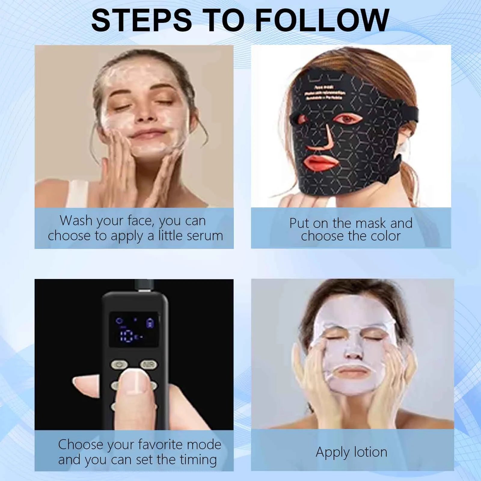 Máscara Facial de Terapia de Luz Roja