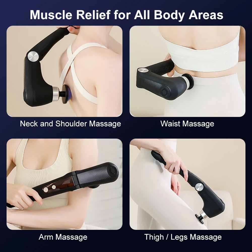 Pistola de masaje de fascia con mango extensor