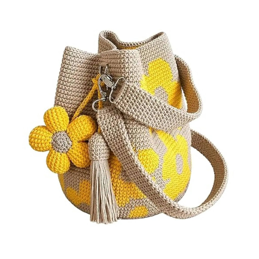 Bolso de ganchillo con flores